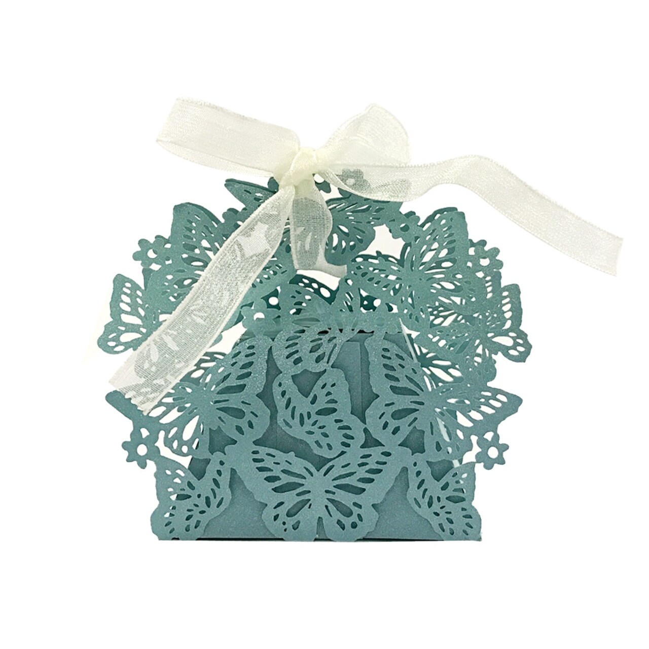 Wrapables Butterflies Wedding Party Favor Boxes Gift Boxes with Ribbon (Set of 50)